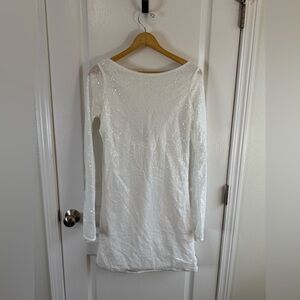 PrettyLittleThing White Long Sleeve Dress